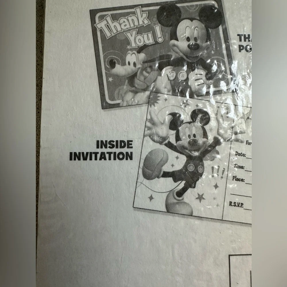 New Vtg Disney Mickey Mouse Clubhouse Invatations Cards